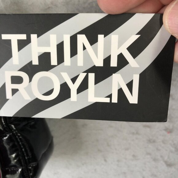 Think Royln Bag Womens Pink Black Patent Quilted Chain Crossbody Shoulder Purse - Picture 3 of 16